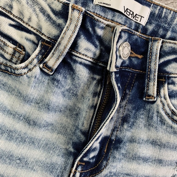 VERVET Jeans Womens 24 Light Acid Wash Mid Rise Skinny Stretch Distressed V2806 - Picture 9 of 14